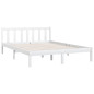 Cadre de lit sans matelas blanc bois massif 160x200 cm