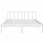 Cadre de lit sans matelas blanc bois massif 160x200 cm