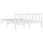 Cadre de lit sans matelas blanc bois massif 160x200 cm