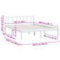 Cadre de lit sans matelas blanc bois massif 160x200 cm