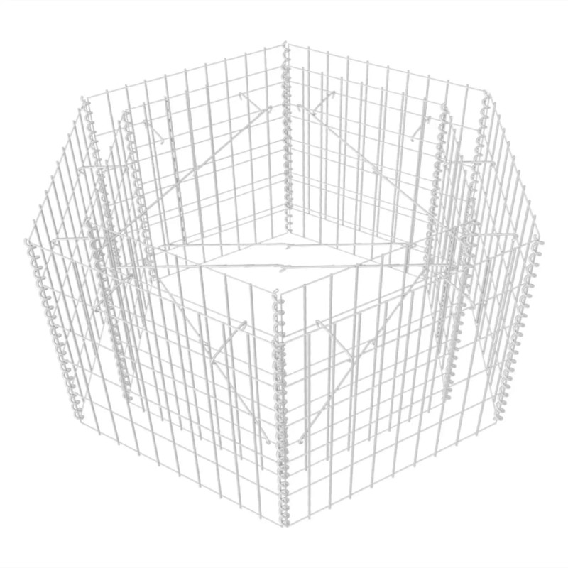 Lit surélevé à gabion hexagonale 100 x 90 x 50 cm 