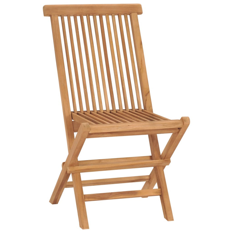 Chaises pliables de jardin lot de 2 Bois de teck solide