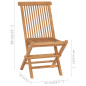 Chaises pliables de jardin lot de 2 Bois de teck solide