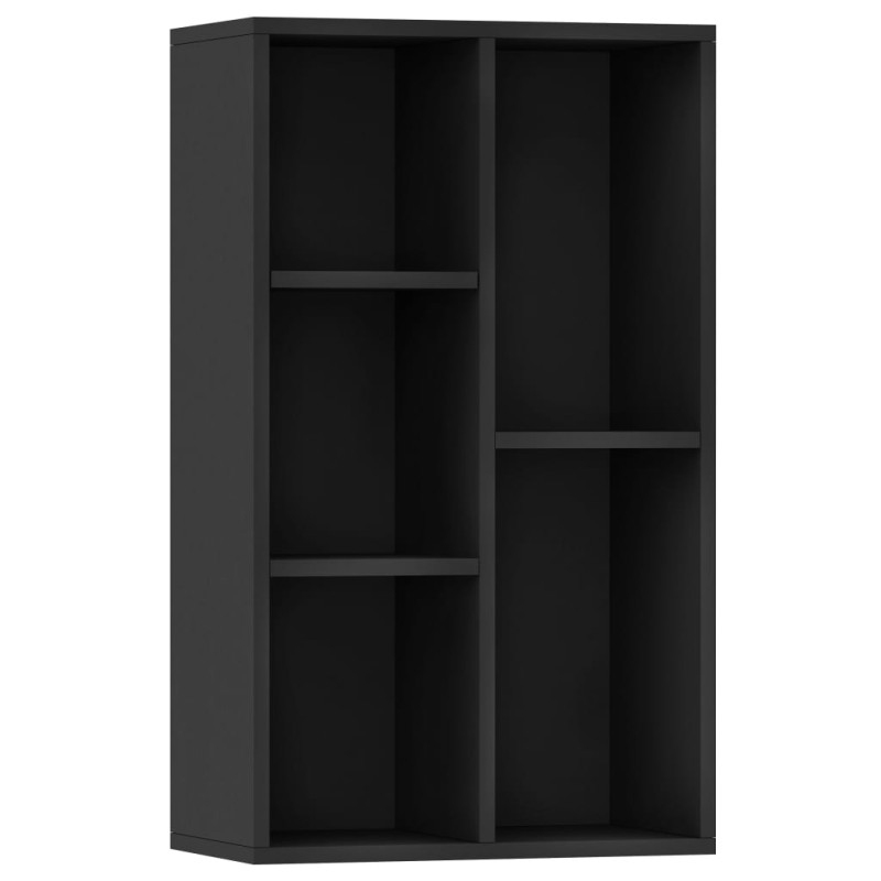 Bibliothèque Buffet Noir 50x25x80 cm Bois d’ingénierie