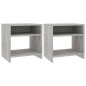 Tables de chevet 2 pcs Gris béton 40x30x40 cm Bois d ingénierie