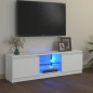 Meuble TV avec lumières LED Blanc 120x30x35,5 cm