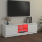 Meuble TV avec lumières LED Blanc 120x30x35,5 cm