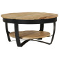 Table basse Bois massif de manguier brut 65x32 cm