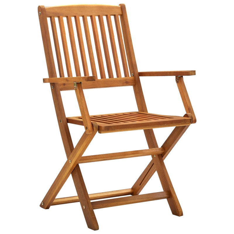 Chaises pliables d extérieur lot de 2 Bois d acacia solide