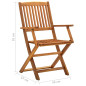 Chaises pliables d extérieur lot de 2 Bois d acacia solide