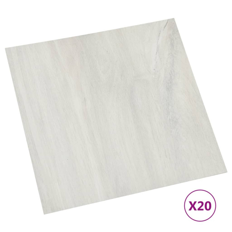 Dalles de plancher autoadhésives 20 pcs PVC 1,86 m² crème