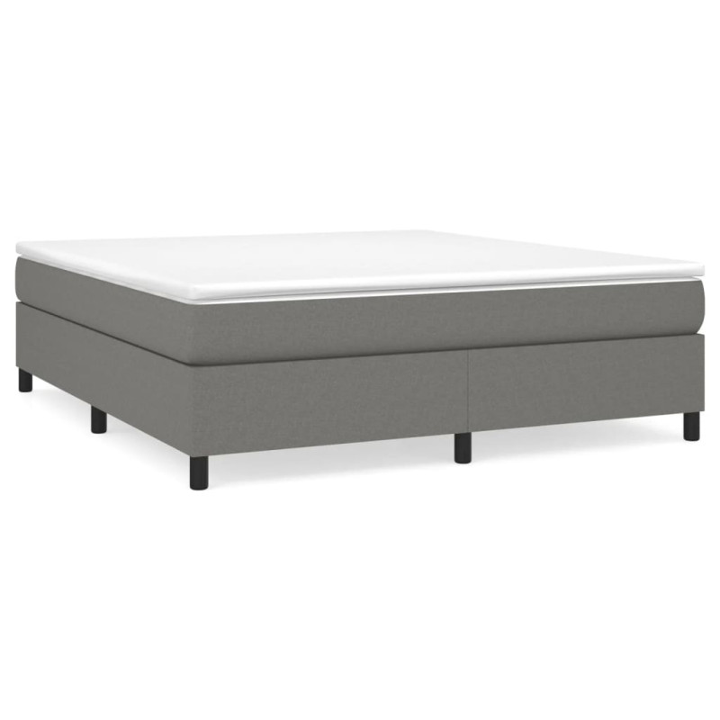 Cadre de lit sans matelas gris foncé 160x200 cm tissu