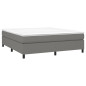 Cadre de lit sans matelas gris foncé 160x200 cm tissu