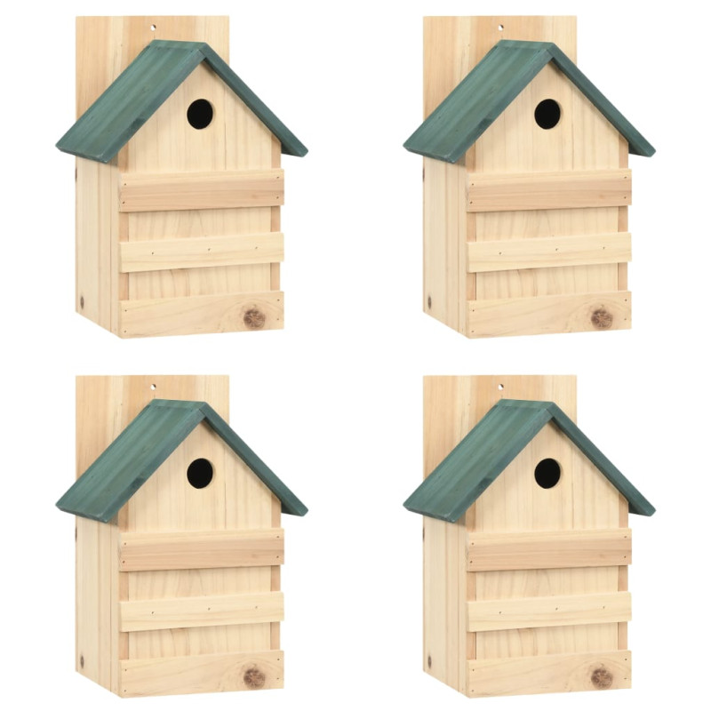 Nichoirs 4 pcs 23x19x33 cm Bois de sapin