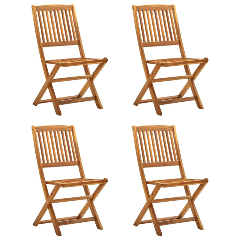 Chaises pliables d extérieur lot de 4 Bois d acacia solide