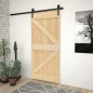 Porte coulissante avec kit de quincaillerie 90x210cm Pin massif