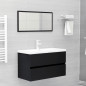 Ensemble de meubles salle de bain 2 pcs noir bois d ingénierie