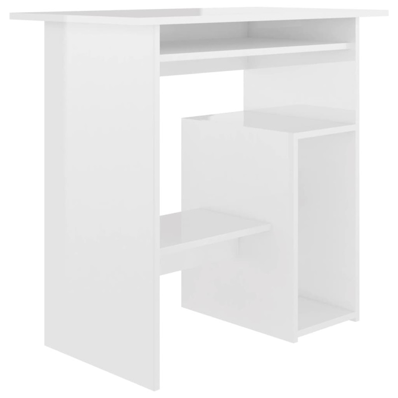 Bureau Blanc brillant 80x45x74 cm Bois d’ingénierie