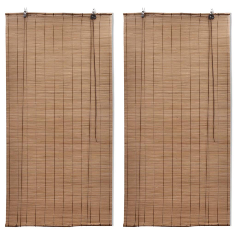 Stores roulants en bambou 2 pcs Marron 120x220 cm