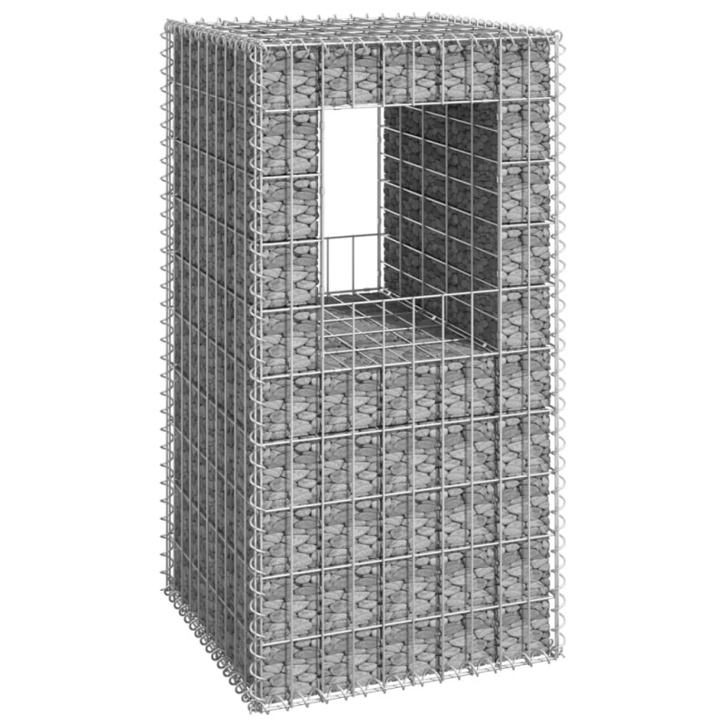 Poteau à panier de gabion 50x50x100 cm Fer