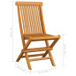 Chaises de jardin pliables lot de 8 Bois de teck massif