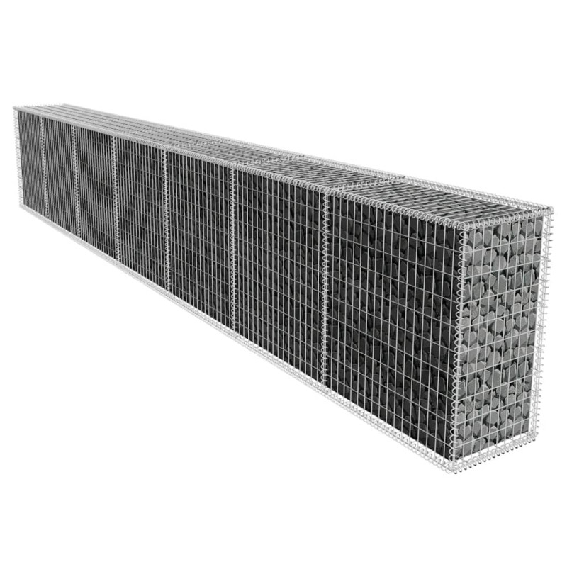 Mur en gabion avec couvercle Acier galvanisé 600x50x100 cm 