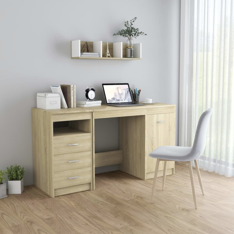 Bureau Chêne sonoma 140x50x76 cm Bois d’ingénierie