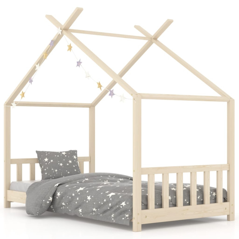 Cadre de lit d enfant Bois de pin massif 70x140 cm