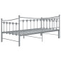 Cadre de canapé lit extensible sans matelas gris métal 90x200cm