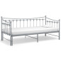 Cadre de canapé lit extensible sans matelas gris métal 90x200cm