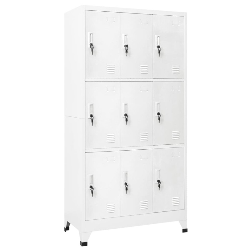 Armoire à casier avec 9 compartiments Acier 90x45x180 cm Gris 