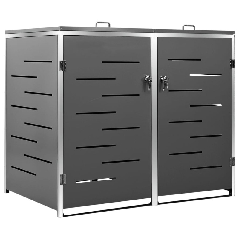 Abri pour deux poubelles 138x77,5x112,5 cm Inox