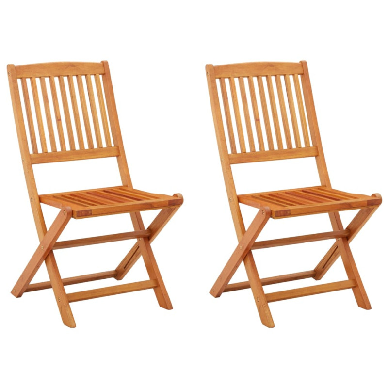 Chaises de jardin pliables lot de 2 Bois d eucalyptus massif