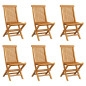 Chaises pliables de jardin 6 pcs Bois de teck solide