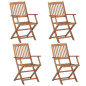 Chaises pliables d extérieur lot de 4 Bois d acacia solide