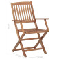 Chaises pliables d extérieur lot de 4 Bois d acacia solide