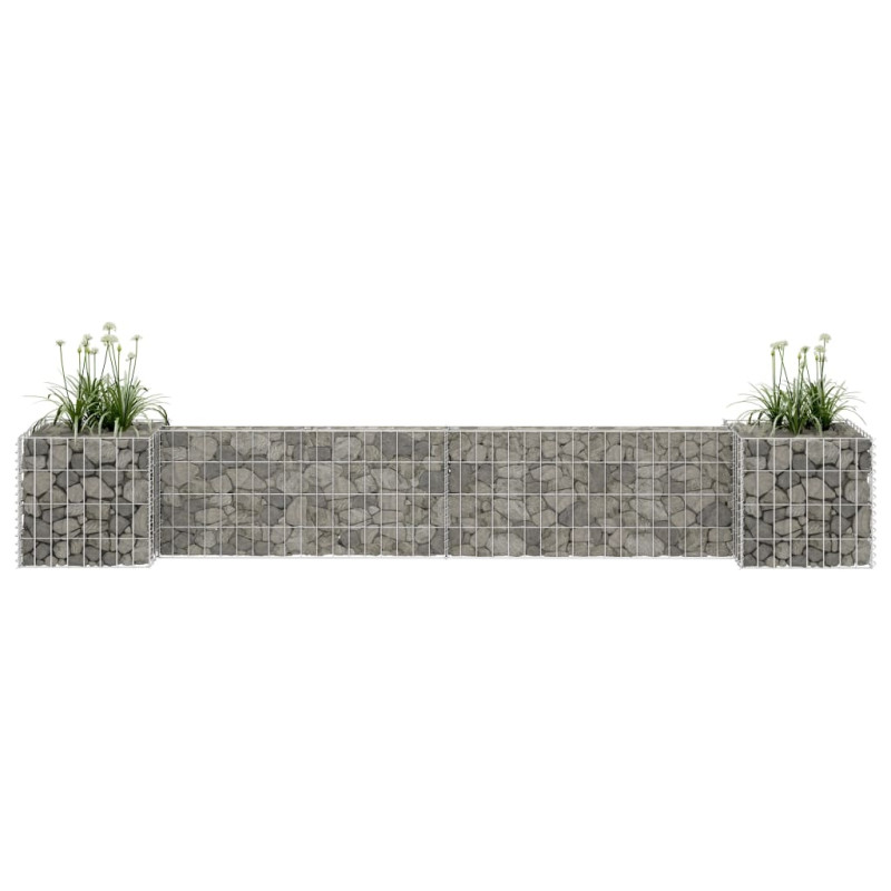 Jardinière à gabion en H Fil d acier 260x40x40 cm