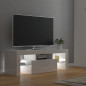 Meuble TV avec lumières LED blanc brillant 120x35x40 cm