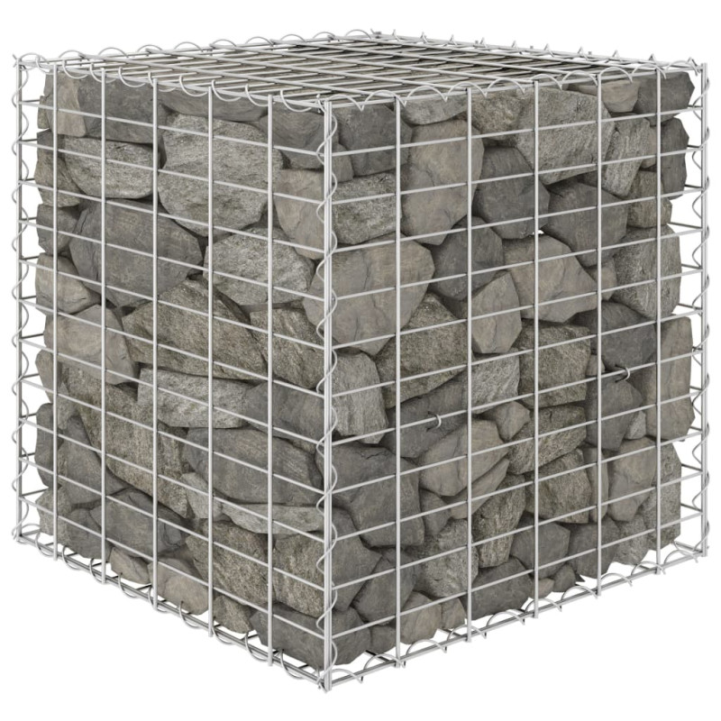 Lit surélevé cube à gabion Fil d acier 60x60x60 cm