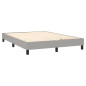 Cadre de lit sans matelas gris clair 140x190 cm tissu