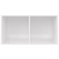 Boîte de rangement de vinyles Blanc brillant 71x34x36 cm