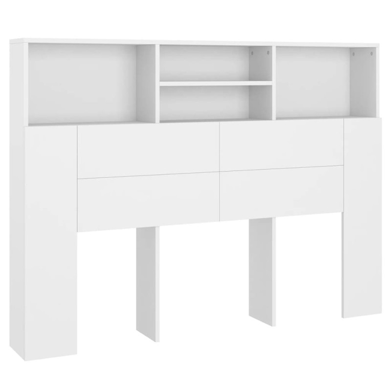 Armoire de tête de lit Blanc 140x19x103,5 cm