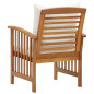 Chaises de jardin avec coussins lot de 2 Bois d acacia massif