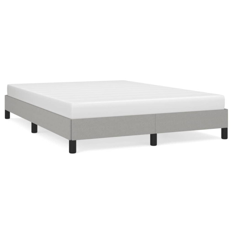 Cadre de lit sans matelas gris clair 140x190 cm tissu