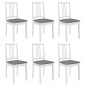 Chaises à manger avec coussins lot de 6 blanc bois solide