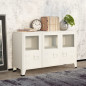 Buffet industriel Blanc 105x35x62 cm Métal et verre