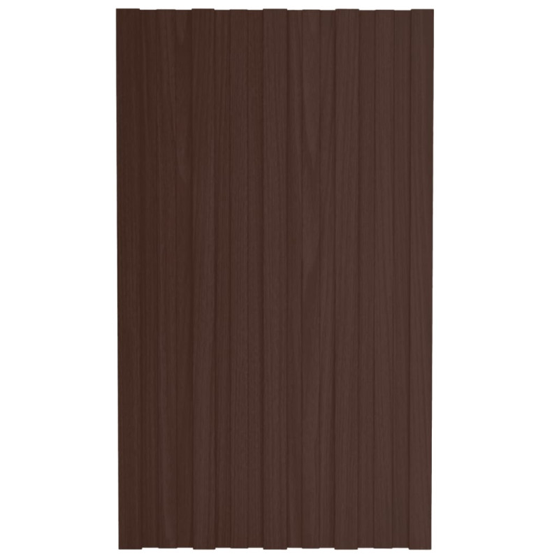 Panneaux de toiture 12 pcs Acier galvanisé Marron 80x45 cm