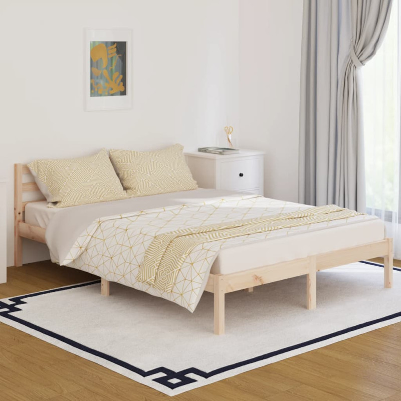 Cadre de lit sans matelas bois massif de pin 140x200 cm