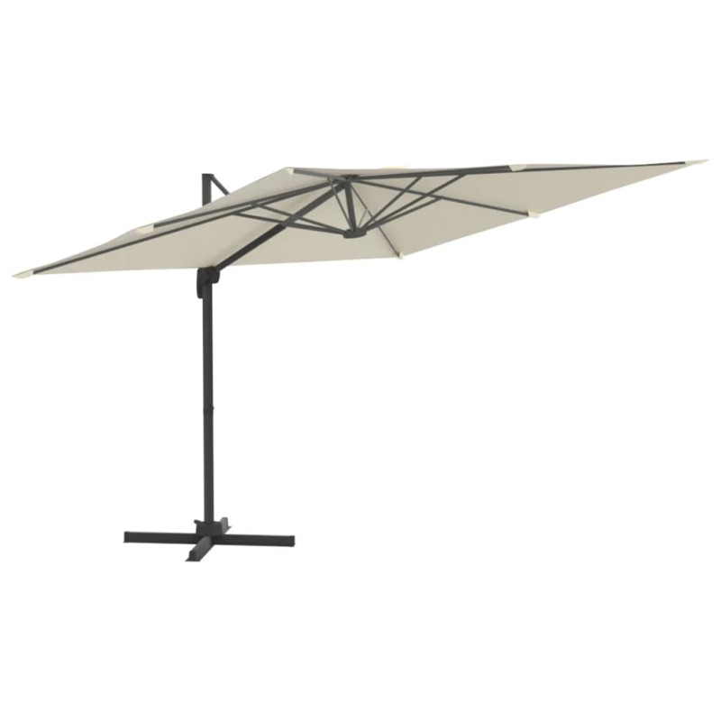 Parasol de jardin en porte à faux avec mât en aluminium