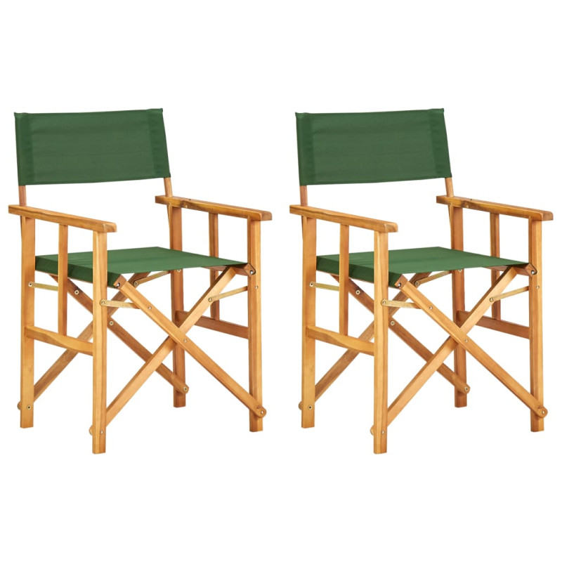 Chaises de metteur en scène lot de 2 bois massif d acacia vert